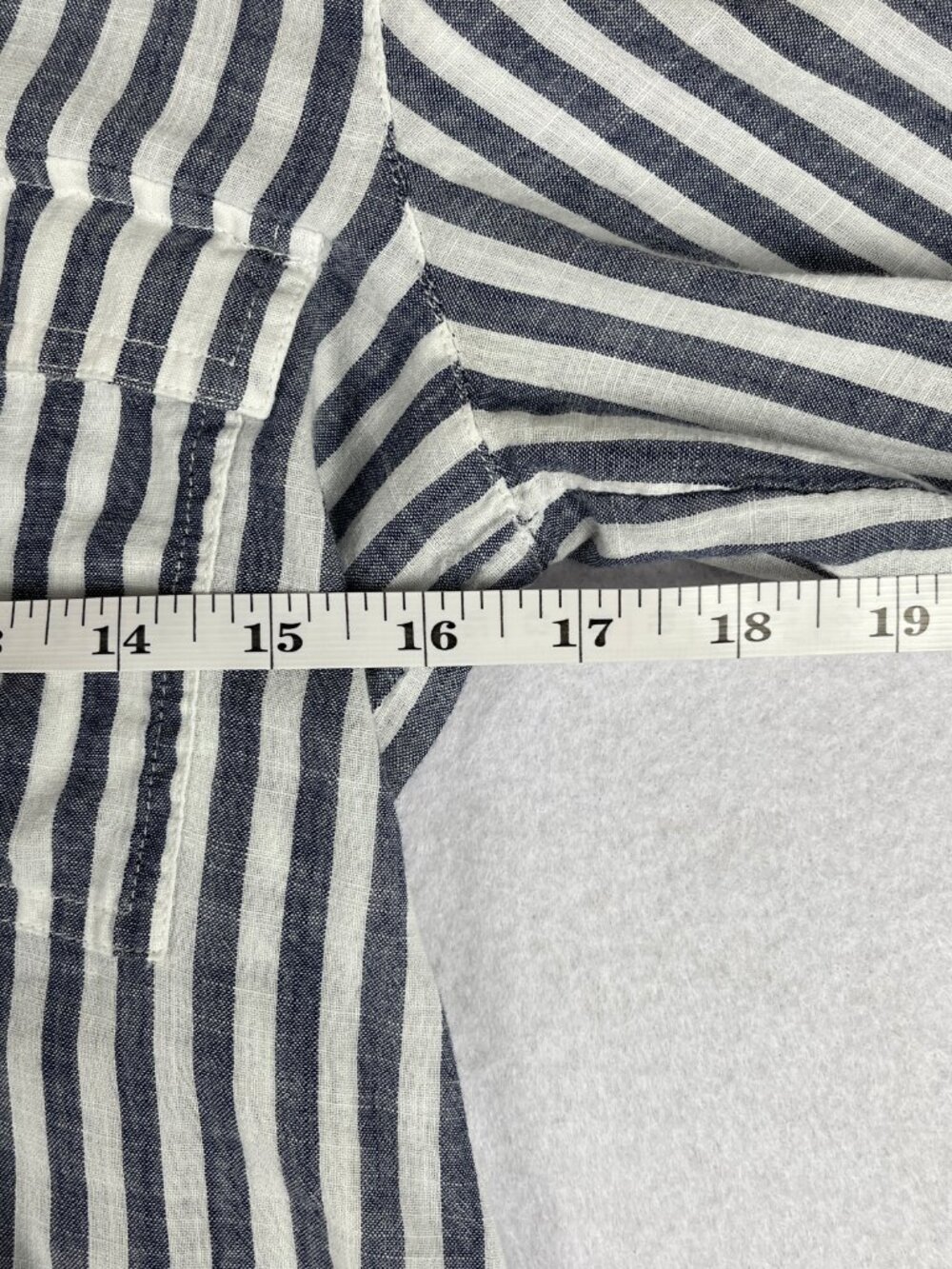 Madewell Lace Up Terrace Blouse Women's XS Blue White Striped Boho Cottagecore - Picture 8 of 13